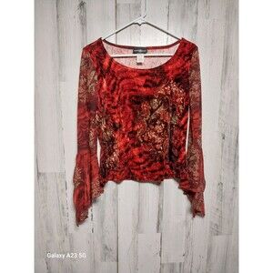 Vintage 90s Step By Step Red Velvet Top